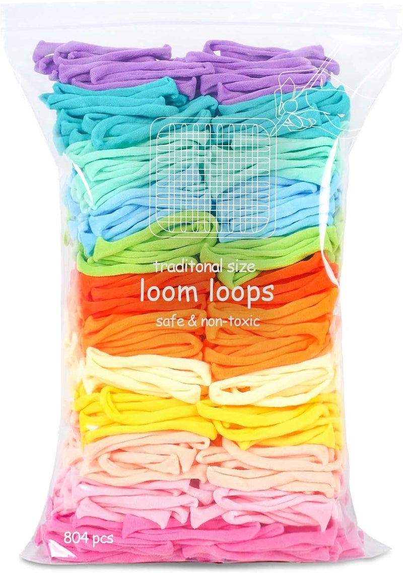 Disracker 804PCS for 7 to 10 inches Loom Refill Ring, Made of Nylon Material can be Used to Make potholder Loops, with 12 Colors, Suitable for Adults or Kids DIY Activities - Image 1